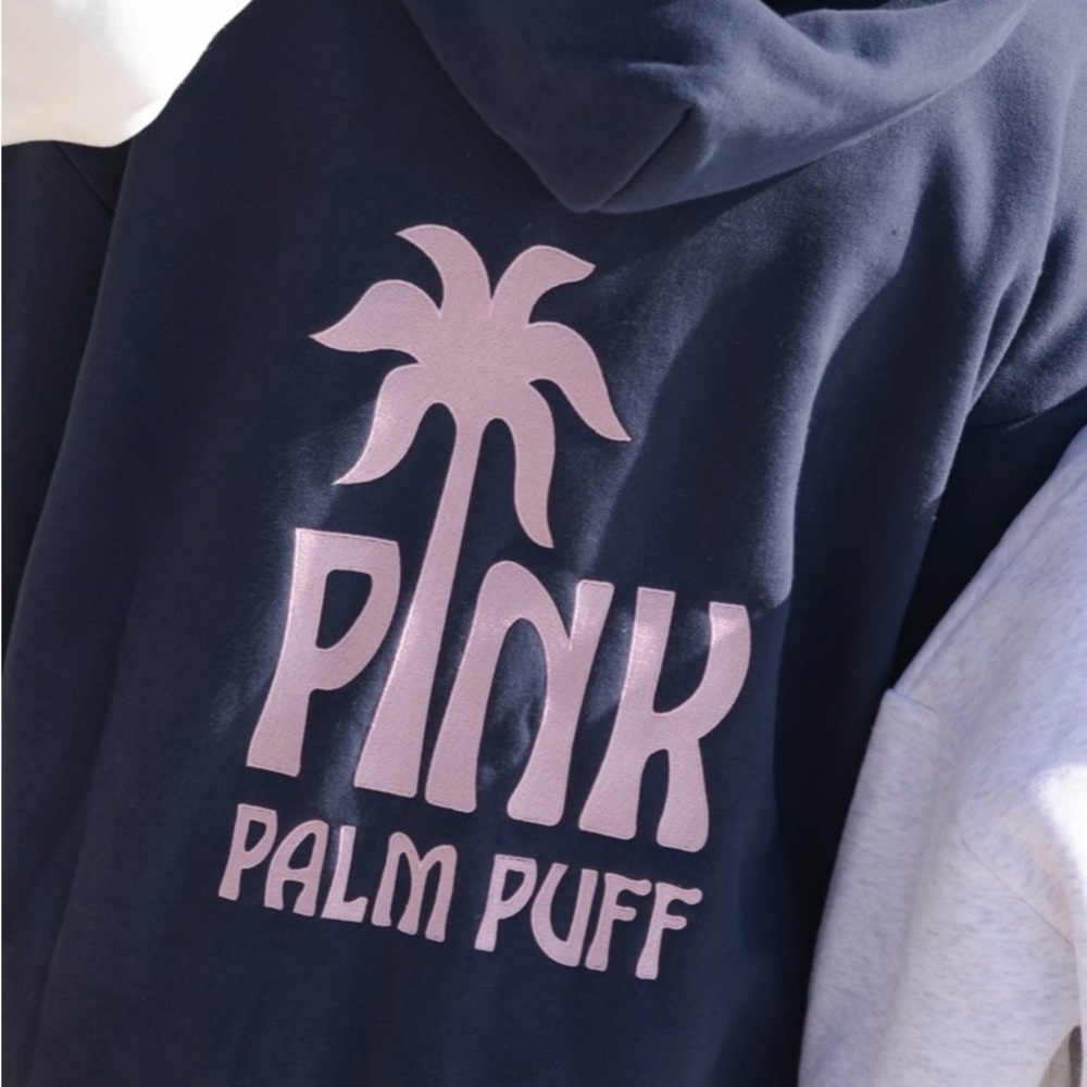 Pink Palm Puff Hoodie